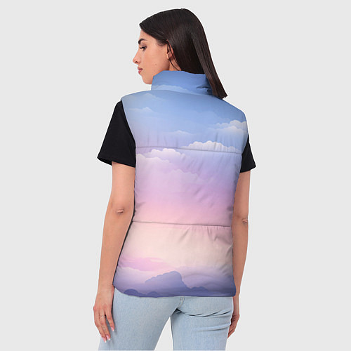 Женский жилет Нежные краски неба / 3D-Красный – фото 4