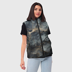 Женский жилет Темно-серый мрамор, цвет: 3D-черный — фото 2