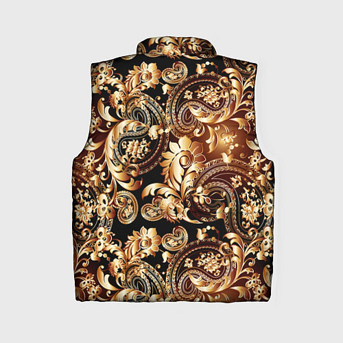 Женский жилет Пейсли золотые узоры / 3D-Черный – фото 2