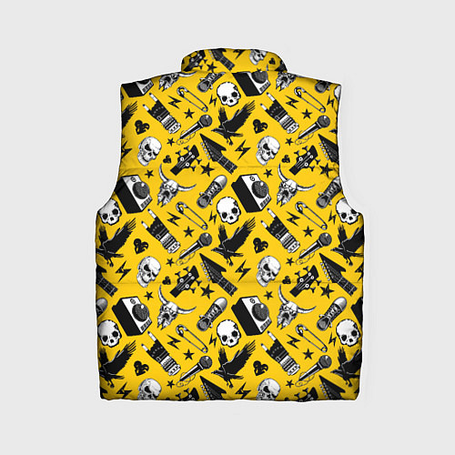 Женский жилет Музыкальный рокенрольный узор / 3D-Черный – фото 2