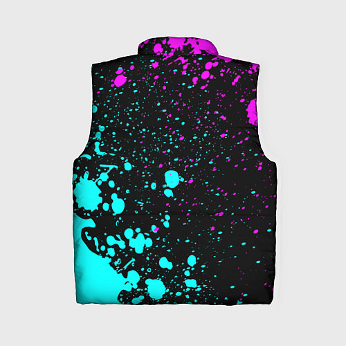 Женский жилет Елизавета и неоновый герб России вертикально / 3D-Черный – фото 2