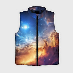 Женский жилет Оранжевая небула космос