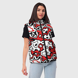 Женский жилет Агрессивный яркий камуфляж, цвет: 3D-красный — фото 2