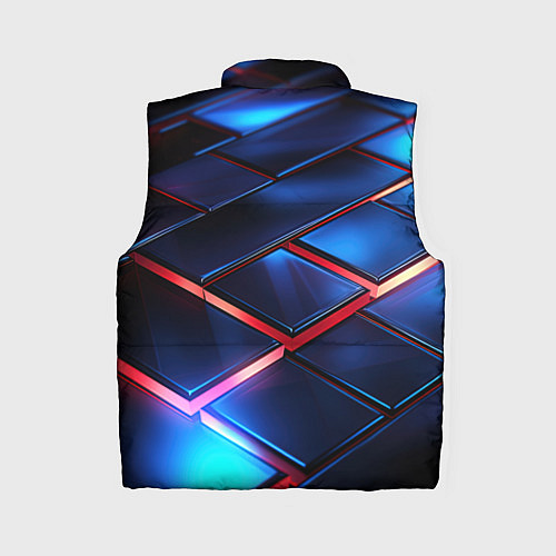 Женский жилет Синие абстрактные плиты / 3D-Красный – фото 2