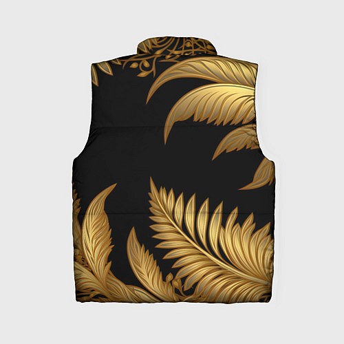 Женский жилет Золотые объемные листья узоры / 3D-Красный – фото 2