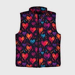 Женский жилет Паттерн с сердцами, цвет: 3D-красный