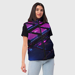 Женский жилет Фиолетовые плитики абстракция, цвет: 3D-красный — фото 2