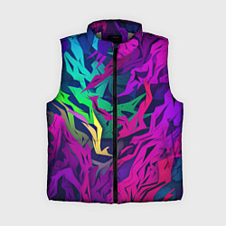 Женский жилет Кривые яркие геометрические фигуры, цвет: 3D-светло-серый