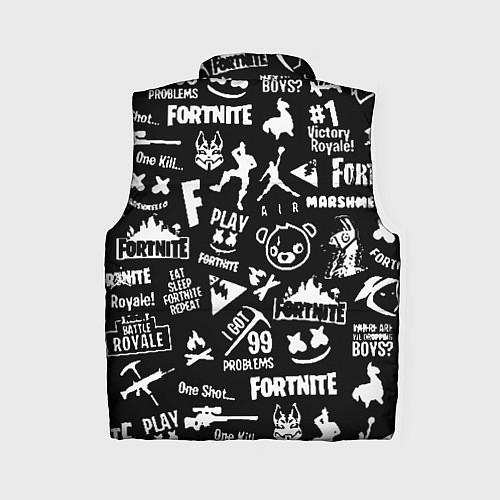 Женский жилет Fortnite alllogo black / 3D-Красный – фото 2