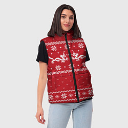 Женский жилет Новогодний свитер с драконами, цвет: 3D-черный — фото 2