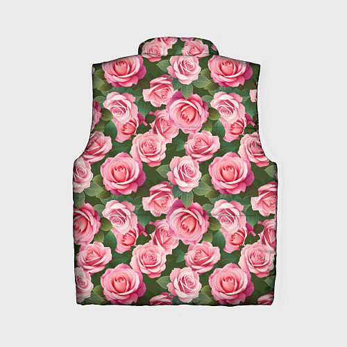 Женский жилет Розовые розы паттерн / 3D-Светло-серый – фото 2