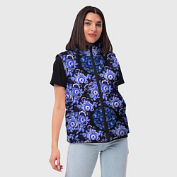 Женский жилет Новогодняя гжель роспись на чёрном фоне, цвет: 3D-черный — фото 2