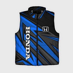 Женский жилет Honda motors - синяя спортивная абстракция, цвет: 3D-светло-серый