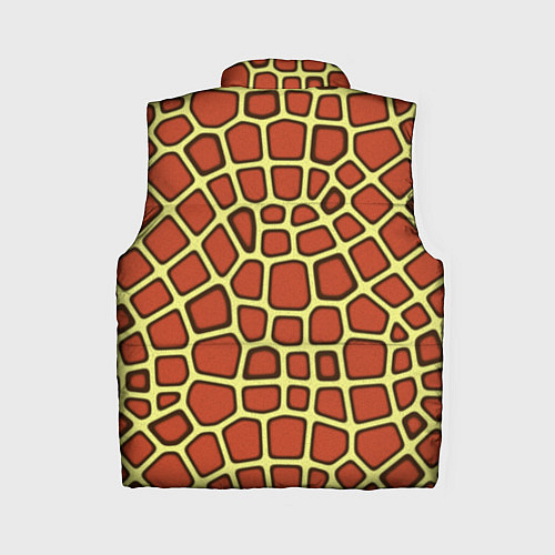 Женский жилет Паттерн красных плит на жёлтом / 3D-Черный – фото 2