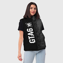 Женский жилет GTA6 glitch на темном фоне по-вертикали, цвет: 3D-черный — фото 2