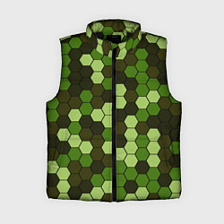 Женский жилет Камуфляж гексагон лесной, цвет: 3D-черный