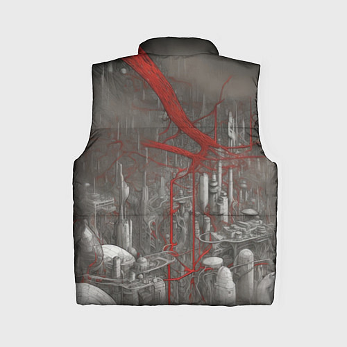 Женский жилет Биотехнический городской пейзаж / 3D-Светло-серый – фото 2
