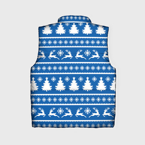 Женский жилет Синий свитер с новогодними оленями / 3D-Красный – фото 2