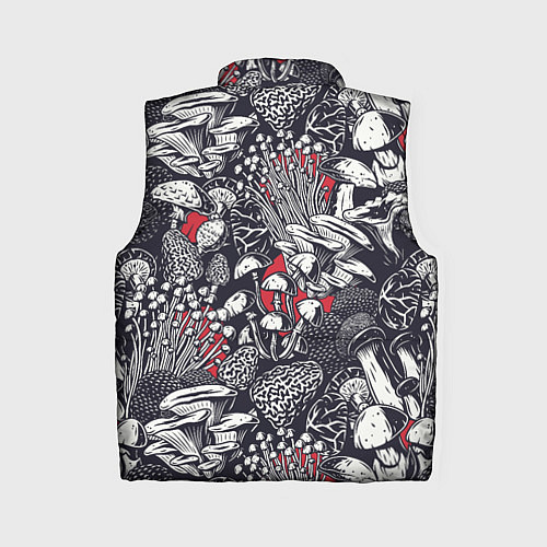 Женский жилет Разные грибы / 3D-Черный – фото 2