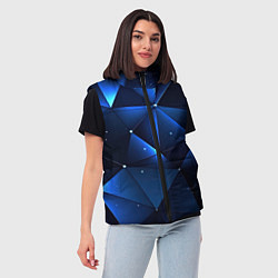 Женский жилет Синяя геометрическая абстракция, цвет: 3D-светло-серый — фото 2