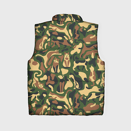 Женский жилет Коты и кошки - камуфляж / 3D-Светло-серый – фото 2