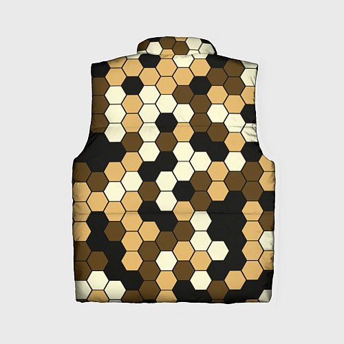 Женский жилет Камуфляж гексагон коричневый / 3D-Черный – фото 2