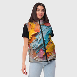 Женский жилет Абстрактная живопись акрилом, цвет: 3D-черный — фото 2