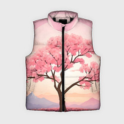 Женский жилет Вишневое дерево в полном цвету, цвет: 3D-черный