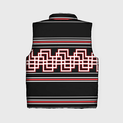 Женский жилет Греческие линии красные и белые / 3D-Красный – фото 2