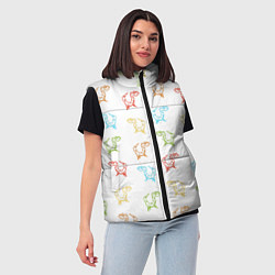 Женский жилет Паттерн цветные драконы, цвет: 3D-черный — фото 2