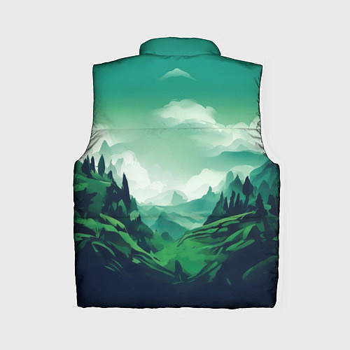 Женский жилет Графический пейзаж Камчатки / 3D-Черный – фото 2