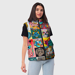 Женский жилет Всякая всячина - пэчворк, цвет: 3D-красный — фото 2