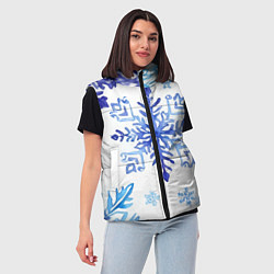 Женский жилет Снежинки падают, цвет: 3D-черный — фото 2