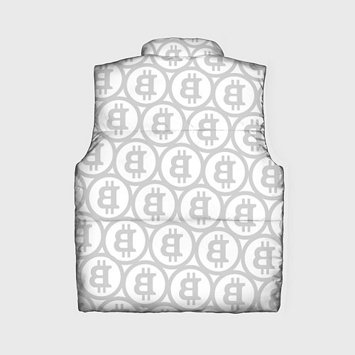 Женский жилет Биткоин патерн на белом фоне / 3D-Черный – фото 2