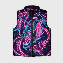 Женский жилет Neon Japanese dragon - irezumi, цвет: 3D-светло-серый