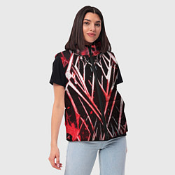 Женский жилет Адские красные полосы, цвет: 3D-красный — фото 2