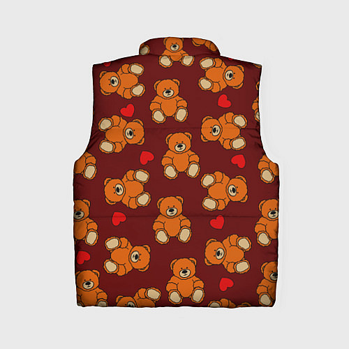 Женский жилет Игрушечные влюбленные мишки и сердца / 3D-Черный – фото 2