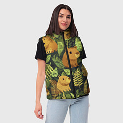 Женский жилет Капибары - лесной маскировочный камуфляж, цвет: 3D-черный — фото 2
