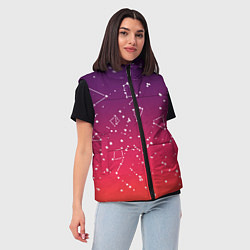 Женский жилет Созвездия в розовом небе, цвет: 3D-черный — фото 2
