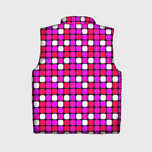 Женский жилет Розовые и белые квадраты / 3D-Красный – фото 2