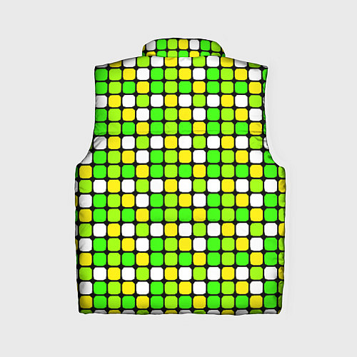 Женский жилет Салатовые и белые квадраты / 3D-Светло-серый – фото 2