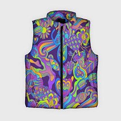 Женский жилет Психоделические цветы, цвет: 3D-светло-серый