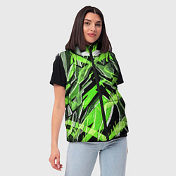 Женский жилет Камень и зелёные полосы, цвет: 3D-черный — фото 2