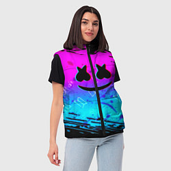 Женский жилет Маршмэллоу x бтс неоновый стиль, цвет: 3D-черный — фото 2
