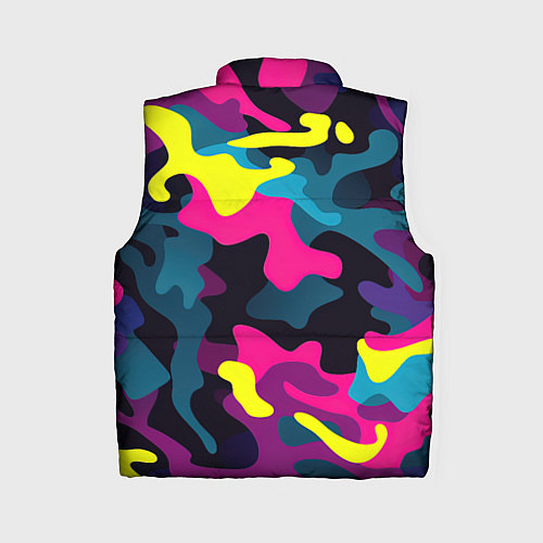 Женский жилет Кислотная яркая абстракция в камуфляжном стиле / 3D-Черный – фото 2