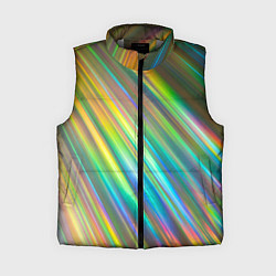 Женский жилет Радужные линии лучи, цвет: 3D-светло-серый