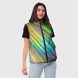 Женский жилет Радужные линии лучи, цвет: 3D-светло-серый — фото 2