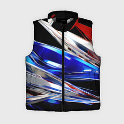 Женский жилет Белая синяя красная острая абстракция, цвет: 3D-светло-серый
