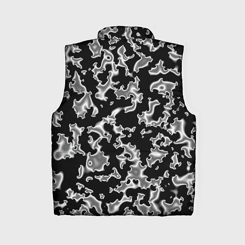 Женский жилет Капли жидкого металла - камуфляж на чёрном / 3D-Черный – фото 2