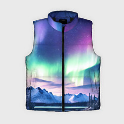 Женский жилет Северное сияние на природе ai art, цвет: 3D-черный